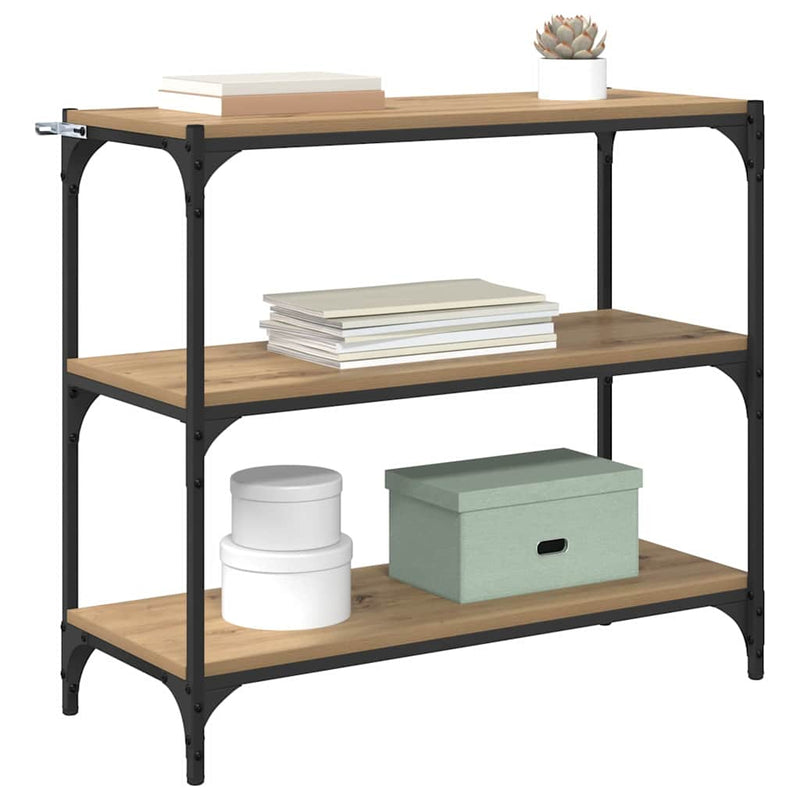 vidaXL Könyvespolc Artisan tölgy 80 x 33 x 70,5 cm Műszaki fa és vas