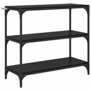 vidaXL Könyvespolc Fekete tölgy 80 x 33 x 70,5 cm Műszaki fa és vas