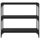 vidaXL Könyvespolc Fekete tölgy 80 x 33 x 70,5 cm Műszaki fa és vas