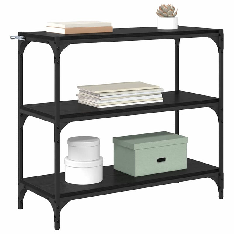 vidaXL Könyvespolc Fekete tölgy 80 x 33 x 70,5 cm Műszaki fa és vas