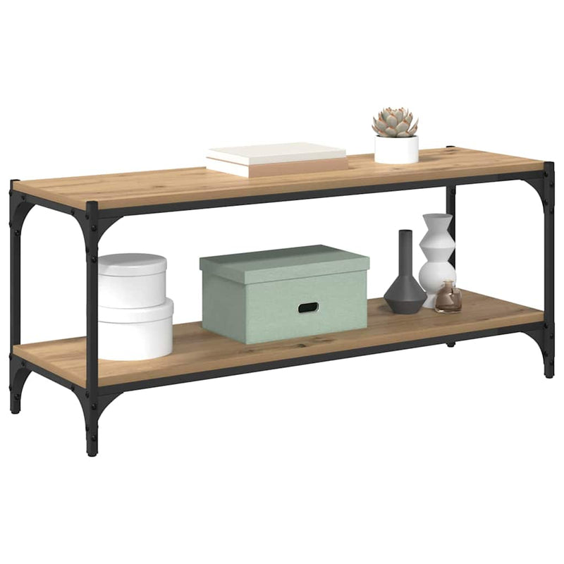 vidaXL TV szekrény Artisan tölgy 100x33x41cm Műszaki fa és vas