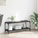 vidaXL TV szekrény Fekete tölgy 100x33x41cm Műszaki fa és vas