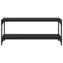 vidaXL TV szekrény Fekete tölgy 100x33x41cm Műszaki fa és vas