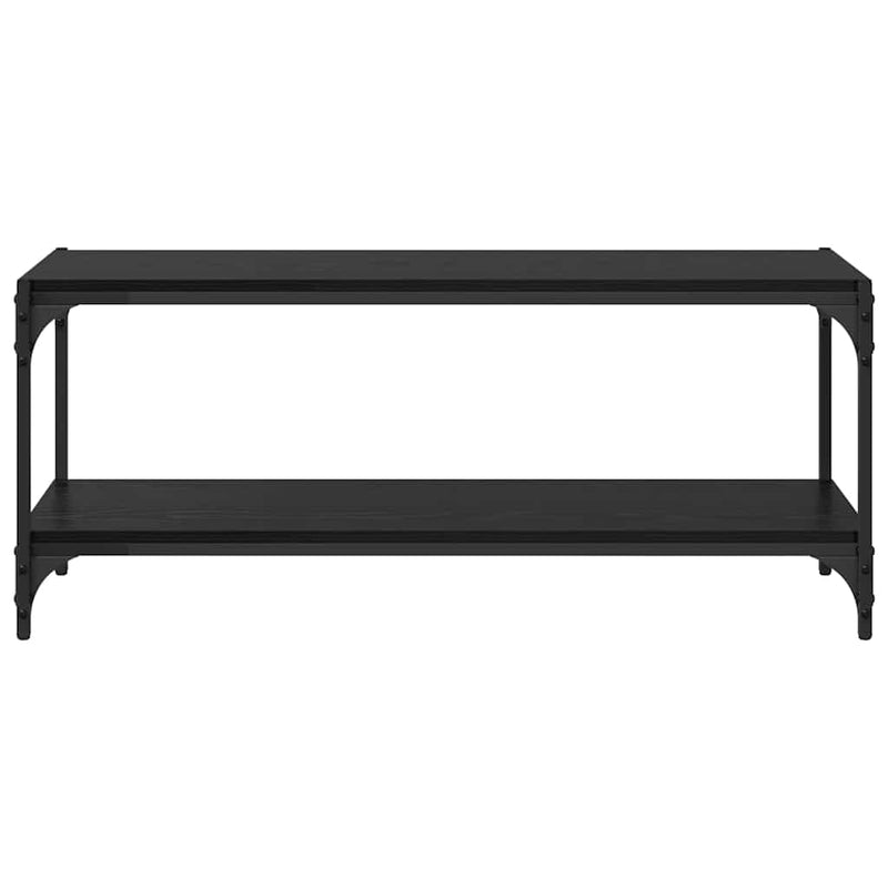 vidaXL TV szekrény Fekete tölgy 100x33x41cm Műszaki fa és vas