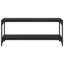 vidaXL TV szekrény Fekete tölgy 100x33x41cm Műszaki fa és vas
