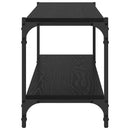 vidaXL TV szekrény Fekete tölgy 100x33x41cm Műszaki fa és vas