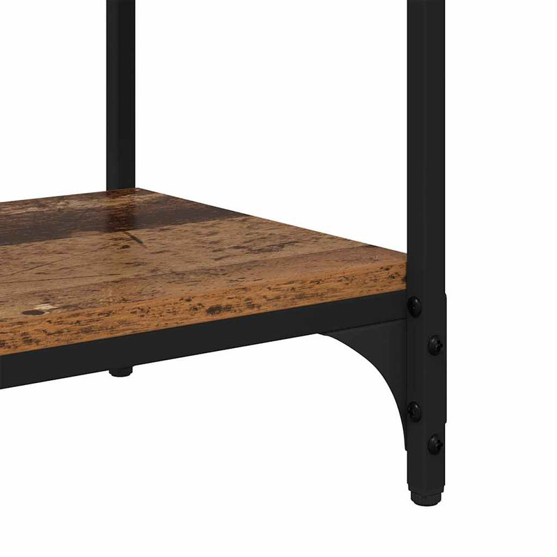 vidaXL Könyvespolc Öreg fa 100 x 33 x 100 cm Műszaki fa és vas