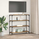 vidaXL Könyvespolc Öreg fa 100 x 33 x 100 cm Műszaki fa és vas