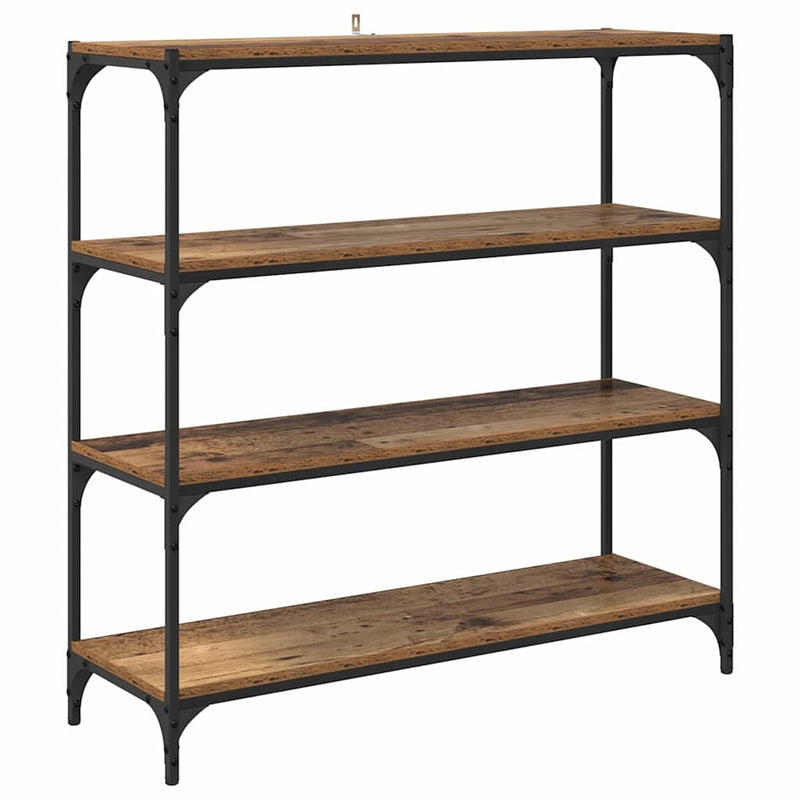 vidaXL Könyvespolc Öreg fa 100 x 33 x 100 cm Műszaki fa és vas