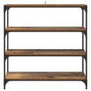 vidaXL Könyvespolc Öreg fa 100 x 33 x 100 cm Műszaki fa és vas