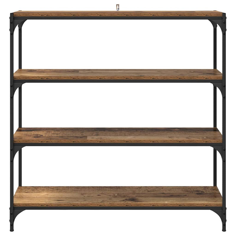 vidaXL Könyvespolc Öreg fa 100 x 33 x 100 cm Műszaki fa és vas