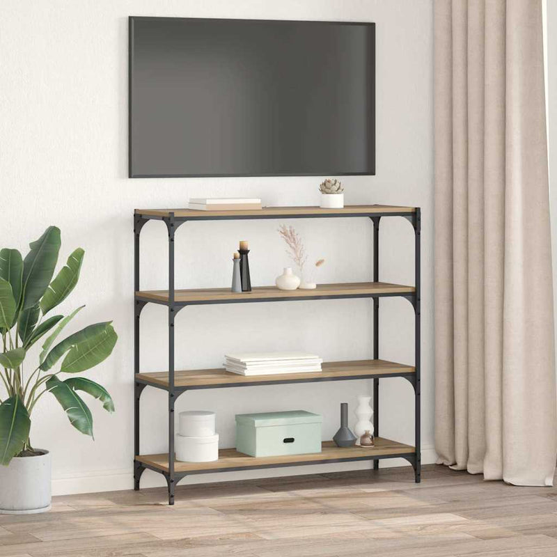 vidaXL Könyvespolc Artisan tölgy 100 x 33 x 100 cm Műszaki fa és vas