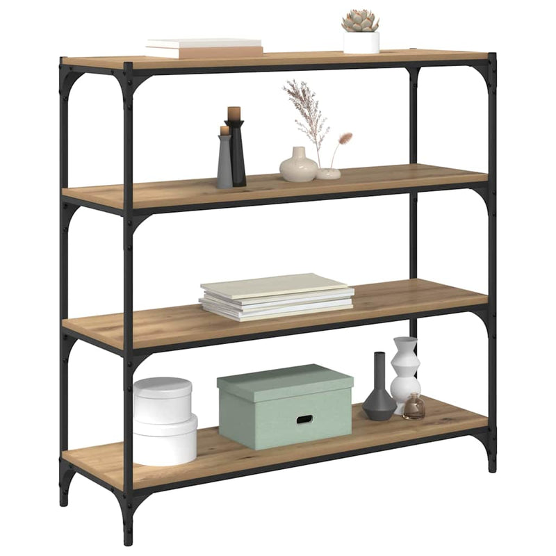 vidaXL Könyvespolc Artisan tölgy 100 x 33 x 100 cm Műszaki fa és vas