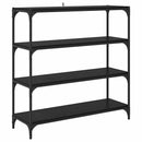 vidaXL Könyvespolc Fekete tölgy 100 x 33 x 100 cm Műszaki fa és vas