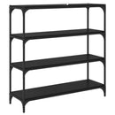 vidaXL Könyvespolc Fekete tölgy 100 x 33 x 100 cm Műszaki fa és vas