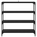 vidaXL Könyvespolc Fekete tölgy 100 x 33 x 100 cm Műszaki fa és vas