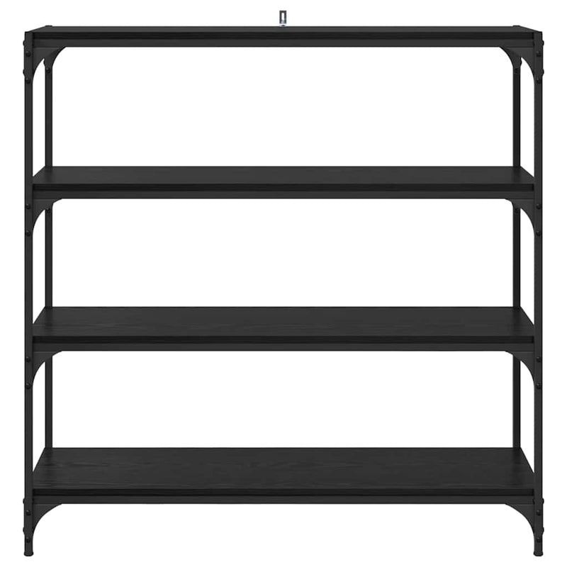 vidaXL Könyvespolc Fekete tölgy 100 x 33 x 100 cm Műszaki fa és vas