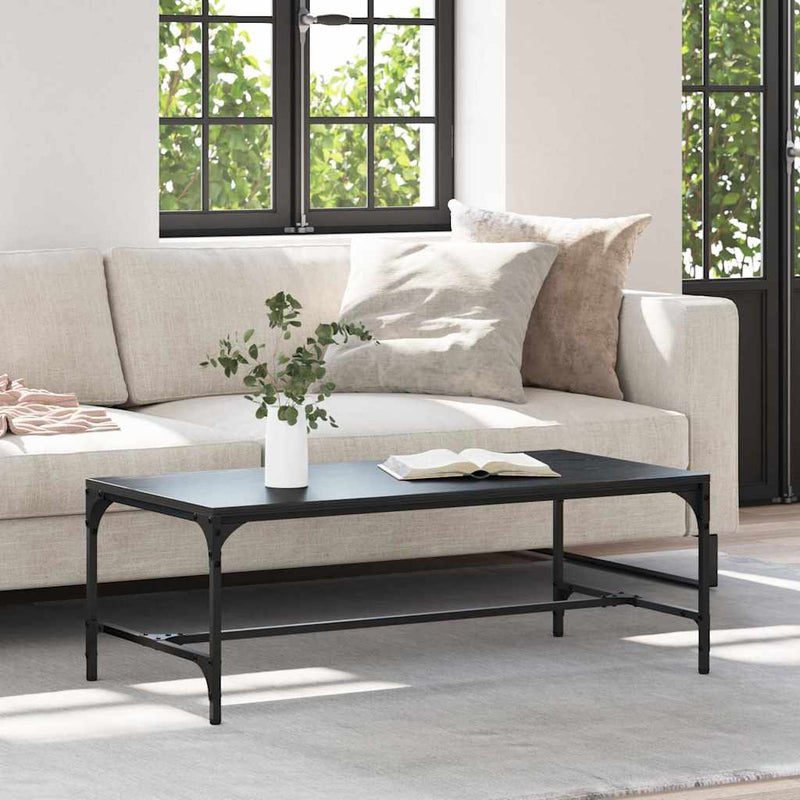 vidaXL Dohányzóasztal Fekete tölgy 100 x 50 x 35 cm Faanyag