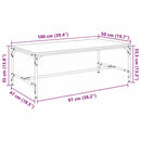 vidaXL Dohányzóasztal Fekete tölgy 100 x 50 x 35 cm Faanyag