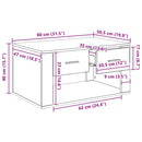 vidaXL Dohányzóasztal fiókkal Fekete tölgy 80 x 50 x 40 cm Faanyag