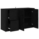 vidaXL Széf fiókkal Fekete tölgy 100 x 33 x 59.5 cm Faanyag