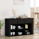 vidaXL Széf fiókkal Fekete tölgy 100 x 30 x 59,5 cm Faanyag