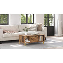 vidaXL Dohányzóasztal fiókkal Öreg fa 90 x 50 x 26.5 cm Faanyag