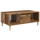 vidaXL Dohányzóasztal fiókkal Öreg fa 90 x 50 x 26.5 cm Faanyag