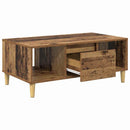 vidaXL Dohányzóasztal fiókkal Öreg fa 90 x 50 x 26.5 cm Faanyag