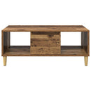 vidaXL Dohányzóasztal fiókkal Öreg fa 90 x 50 x 26.5 cm Faanyag