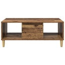 vidaXL Dohányzóasztal fiókkal Öreg fa 90 x 50 x 26.5 cm Faanyag