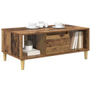 vidaXL Dohányzóasztal fiókkal Öreg fa 90 x 50 x 26.5 cm Faanyag