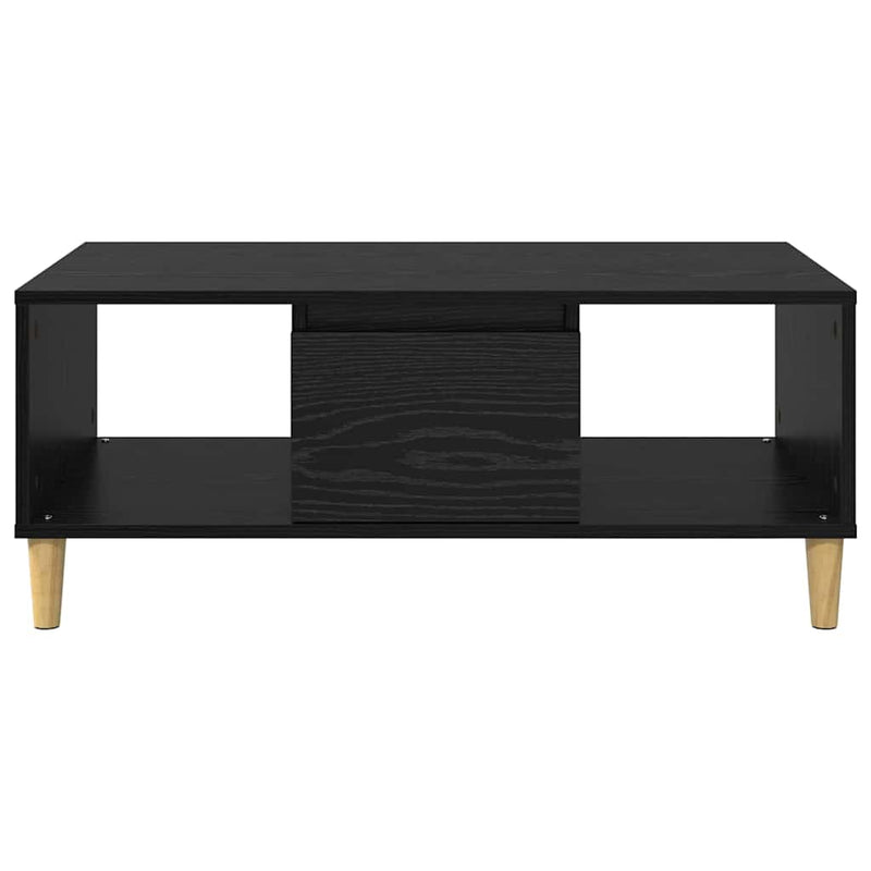 vidaXL Dohányzóasztal fiókkal Fekete tölgy 90 x 50 x 26.5 cm Faanyag