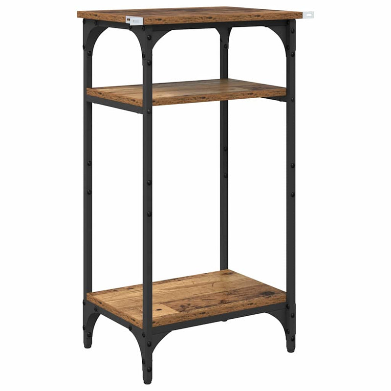 vidaXL Oldal asztal polcokkal Öreg fa 40 x 30 x 75 cm Faanyag