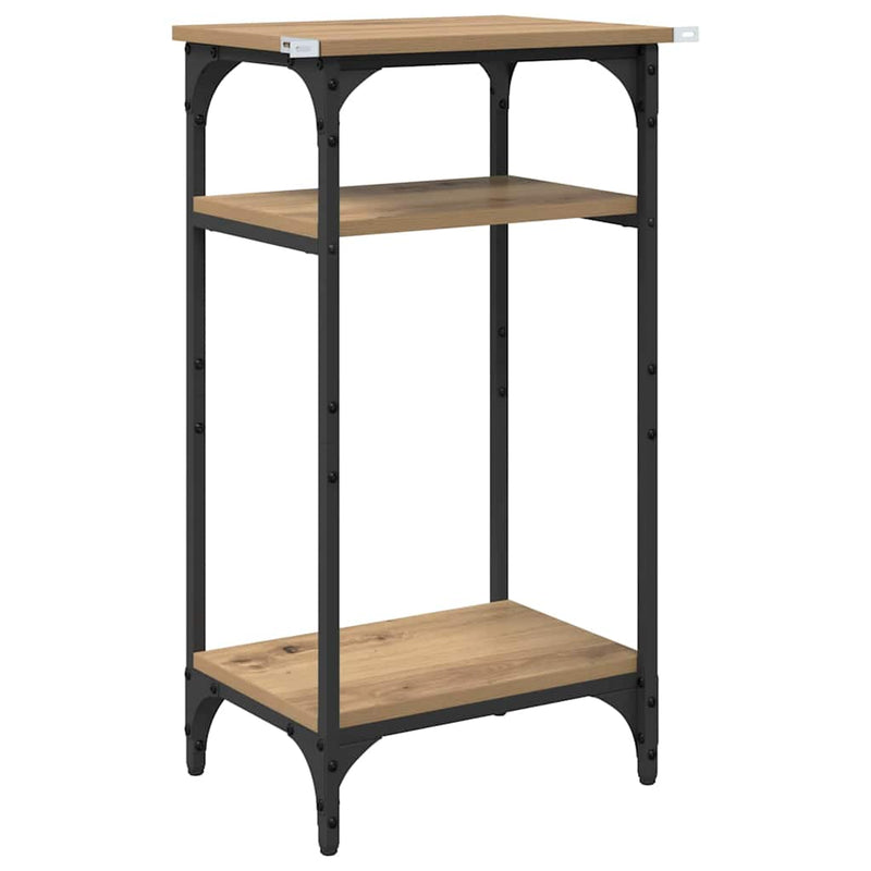 vidaXL Oldal asztal polcokkal Artisan tölgy 40 x 30 x 75 cm Faanyag