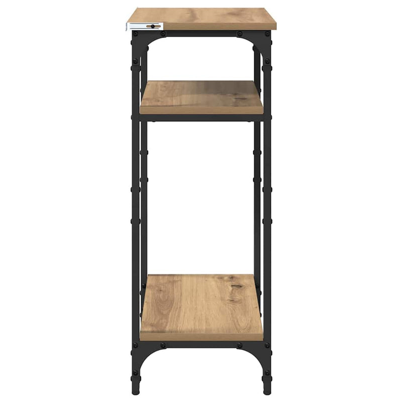 vidaXL Oldal asztal polcokkal Artisan tölgy 40 x 30 x 75 cm Faanyag