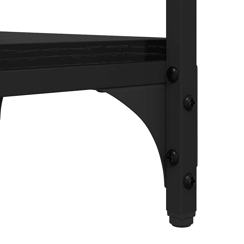 vidaXL Oldal asztal polcokkal Fekete tölgy 40 x 30 x 75 cm Faanyag