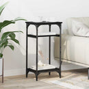 vidaXL Oldal asztal polcokkal Fekete tölgy 40 x 30 x 75 cm Faanyag