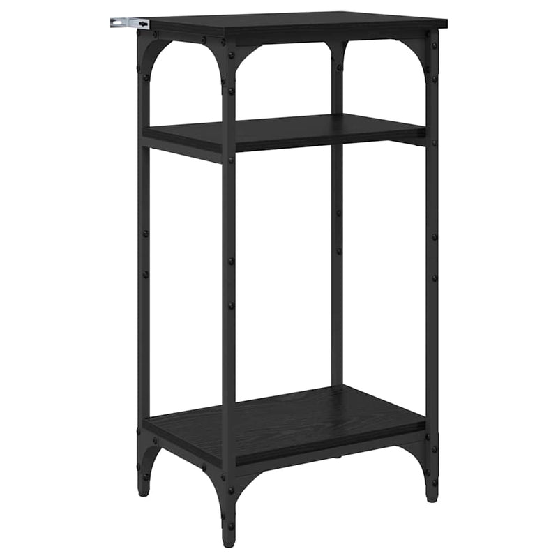 vidaXL Oldal asztal polcokkal Fekete tölgy 40 x 30 x 75 cm Faanyag