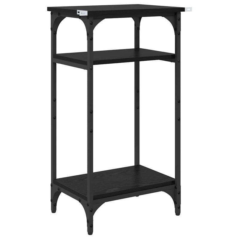 vidaXL Oldal asztal polcokkal Fekete tölgy 40 x 30 x 75 cm Faanyag