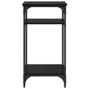 vidaXL Oldal asztal polcokkal Fekete tölgy 40 x 30 x 75 cm Faanyag