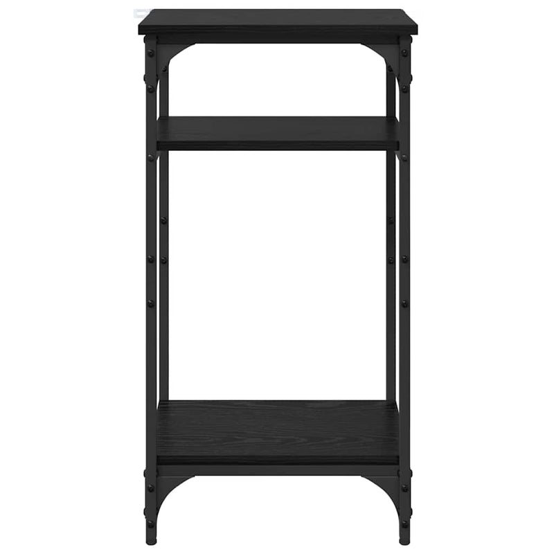 vidaXL Oldal asztal polcokkal Fekete tölgy 40 x 30 x 75 cm Faanyag
