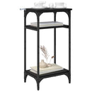 vidaXL Oldal asztal polcokkal Fekete tölgy 40 x 30 x 75 cm Faanyag