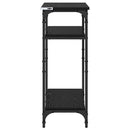 vidaXL Oldal asztal polcokkal Fekete tölgy 40 x 30 x 75 cm Faanyag