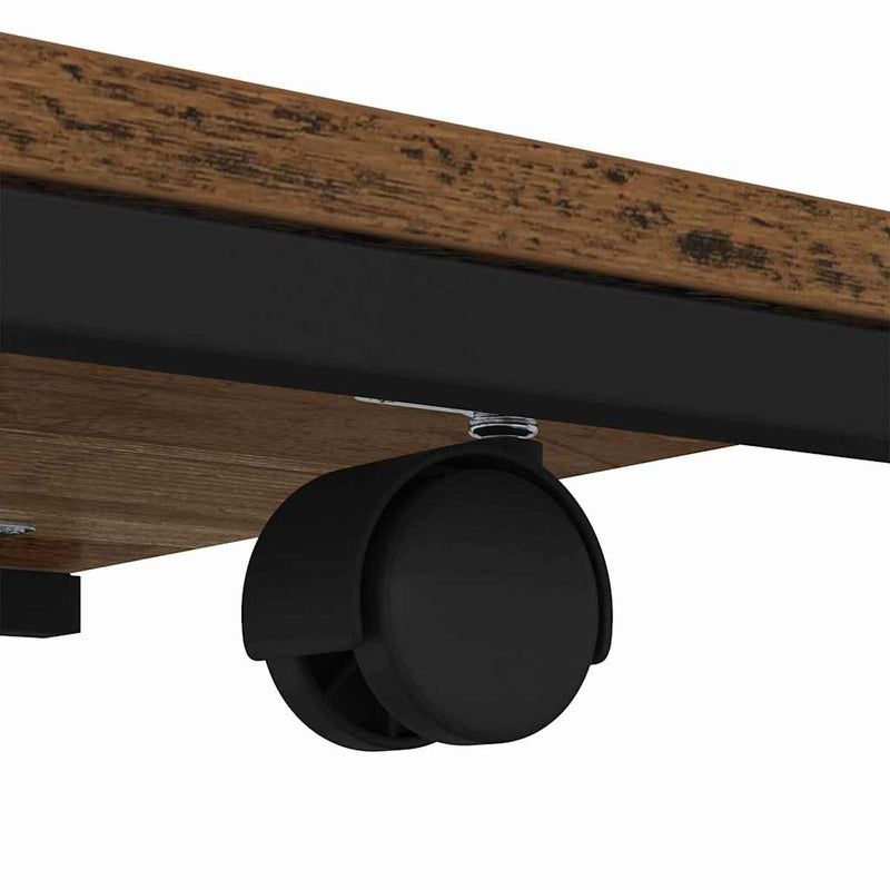 vidaXL Oldal asztal polcokkal Öreg fa 50 x 35 x 55.5 cm Faanyag