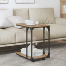 vidaXL Oldal asztal polcokkal Artisan tölgy 50 x 35 x 55.5 cm Faanyag