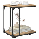vidaXL Oldal asztal polcokkal Artisan tölgy 50 x 35 x 55.5 cm Faanyag