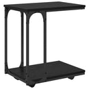vidaXL Oldal asztal polcokkal Fekete tölgy 50 x 35 x 55.5 cm Faanyag