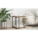vidaXL Oldal asztal polcokkal Régi fa 50 x 35 x 52 cm Faanyag