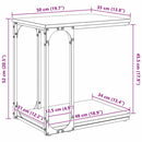 vidaXL Oldal asztal polcokkal Régi fa 50 x 35 x 52 cm Faanyag